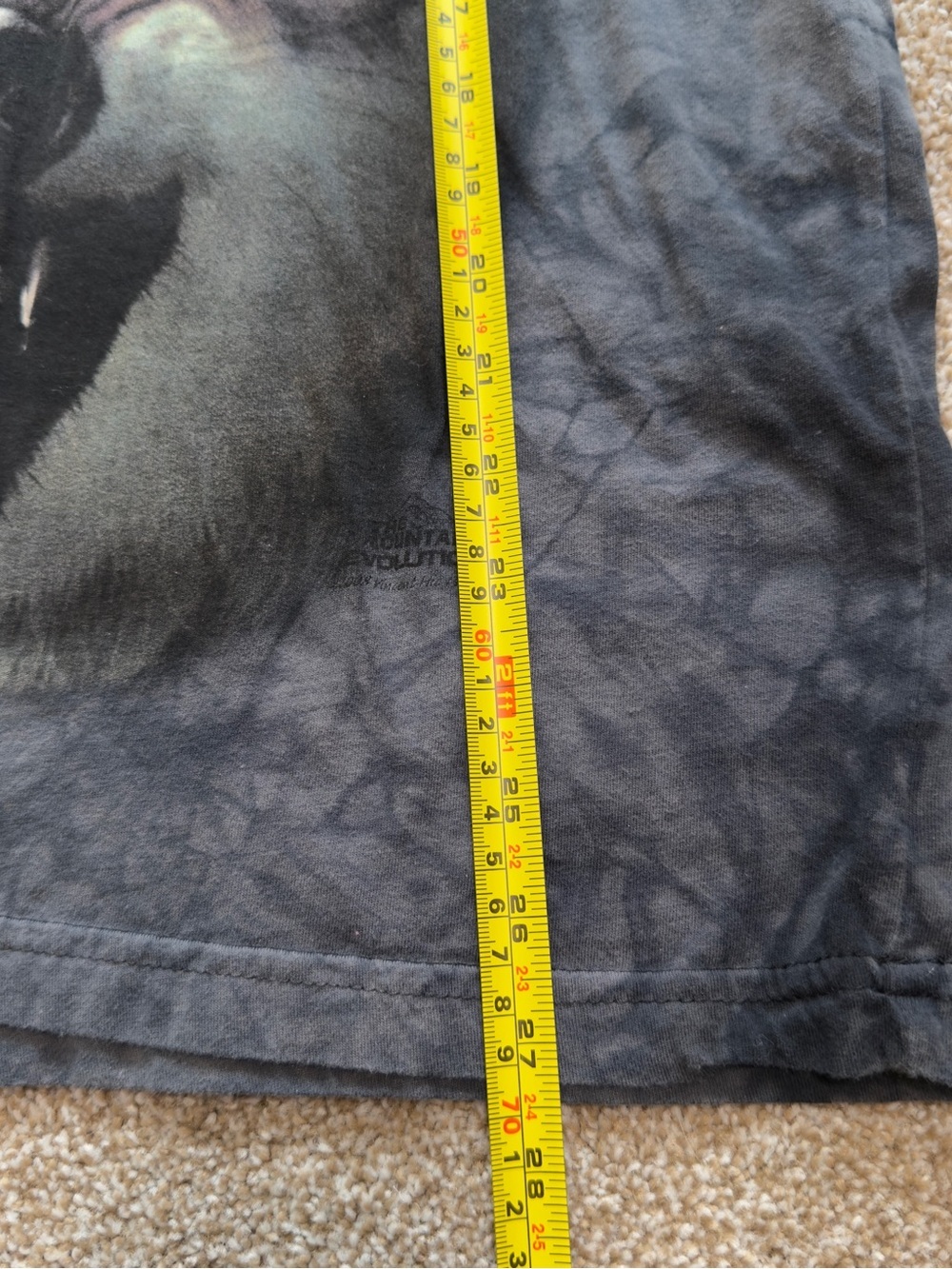 The Mountain Wolf Graphic Tee Black Tie Dye Y2K Grunge Medium - Picture 7 of 7